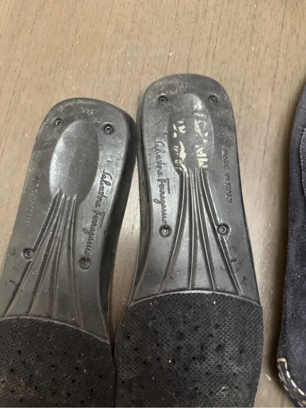 Salvatore Ferragamo Navy Suede Bit Loafers
